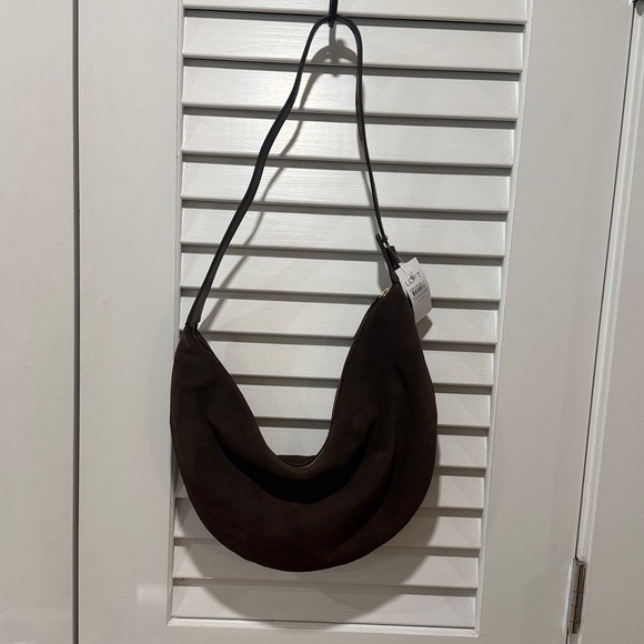 LOFT Chocolate Brown Suede Hobo Bag - Picture 5 of 5